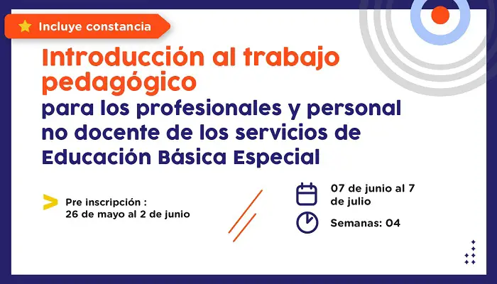 Curso virtual autoformativo "Introducción al trabajo pedagógico para los profesionales y personal no docente de los servicios de Educación Básica Especial"